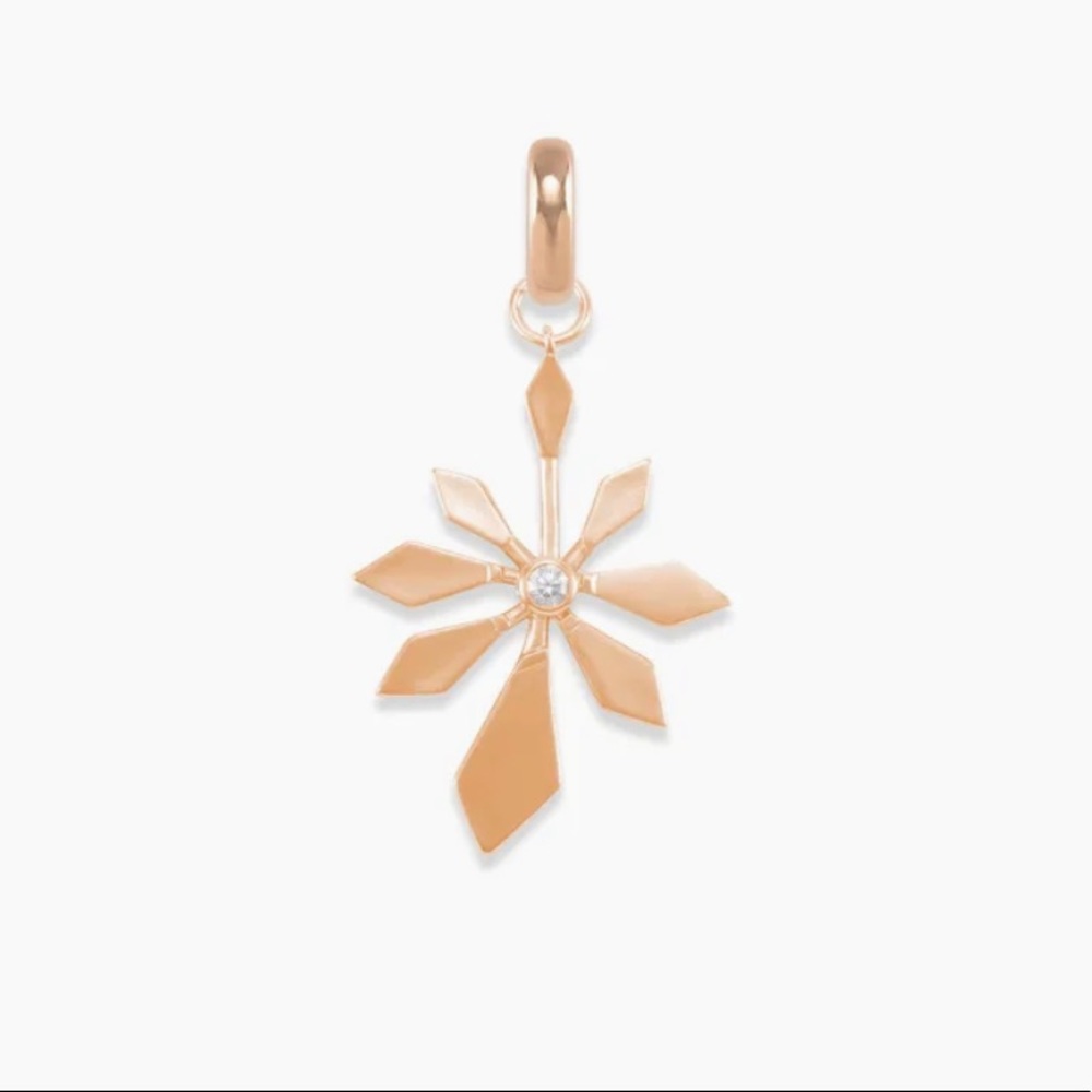 Kendra Scott Geometric Flower Charm In Rose Gold NEW